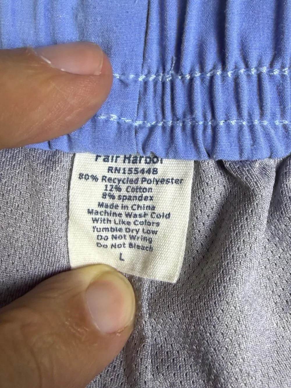 Fair Harbor Swim Shorts Trunks Mens Large Blue Drawstring Lined Beach Pool Surf